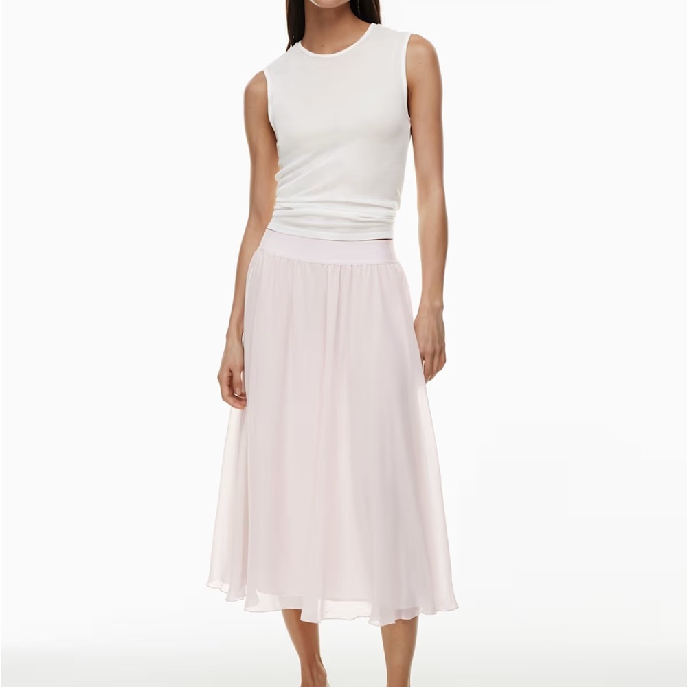 Aritzia Soft Pink Midi Skirt